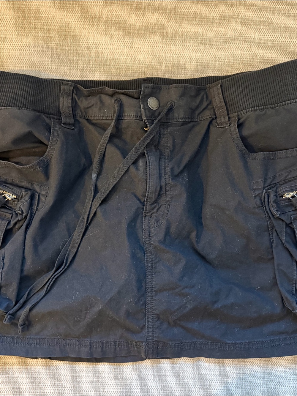 American Eagle Outfitters Black Mini Skort with Cargo Pockets